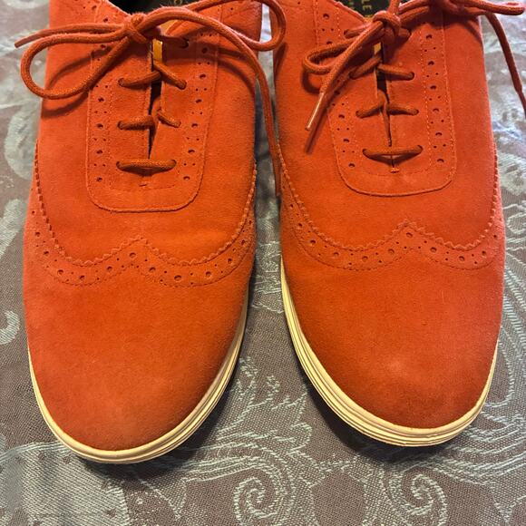 Cole Haan Grand OS Orange Suede Lace-Up Sneakers Mens 10B Casual Derby Wingtip main image 7